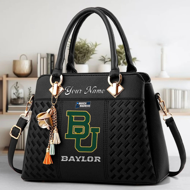 LIMITED EDITION - NEW CUSTOMIZED NCAA MAM18 BAB BAYLOR BEARS ZIP HANDBAG MULTICOLOR