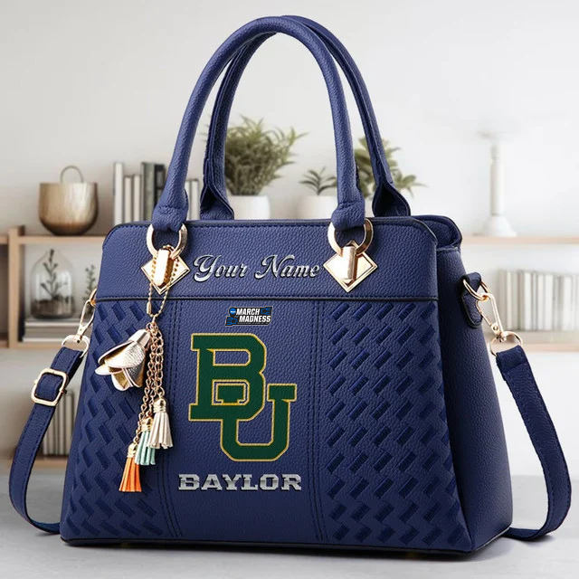 LIMITED EDITION - NEW CUSTOMIZED NCAA MAM18 BAB BAYLOR BEARS ZIP HANDBAG MULTICOLOR