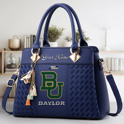 LIMITED EDITION - NEW CUSTOMIZED NCAA MAM18 BAB BAYLOR BEARS ZIP HANDBAG MULTICOLOR