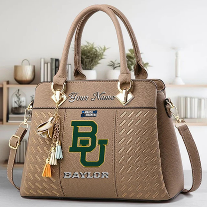 LIMITED EDITION - NEW CUSTOMIZED NCAA MAM18 BAB BAYLOR BEARS ZIP HANDBAG MULTICOLOR