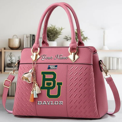 LIMITED EDITION - NEW CUSTOMIZED NCAA MAM18 BAB BAYLOR BEARS ZIP HANDBAG MULTICOLOR