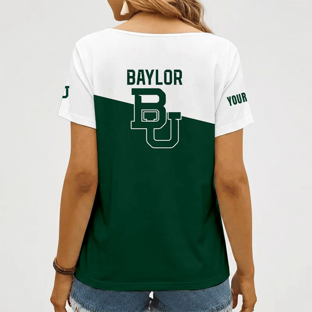 [FAN FAVORITE] NEW CUSTOMIZED NCAA MAM18 BAB BAYLOR BEARS STRAPPY V-NECK FEMALE SHIRT