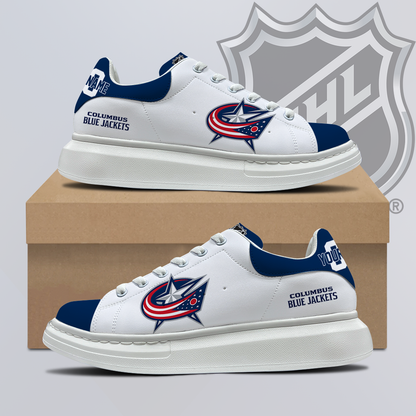[SUPER SALE] NEW CUSTOMIZED NHL18 CBJ COLUMBUS BLUE JACKETS MCQUEEN SHOES