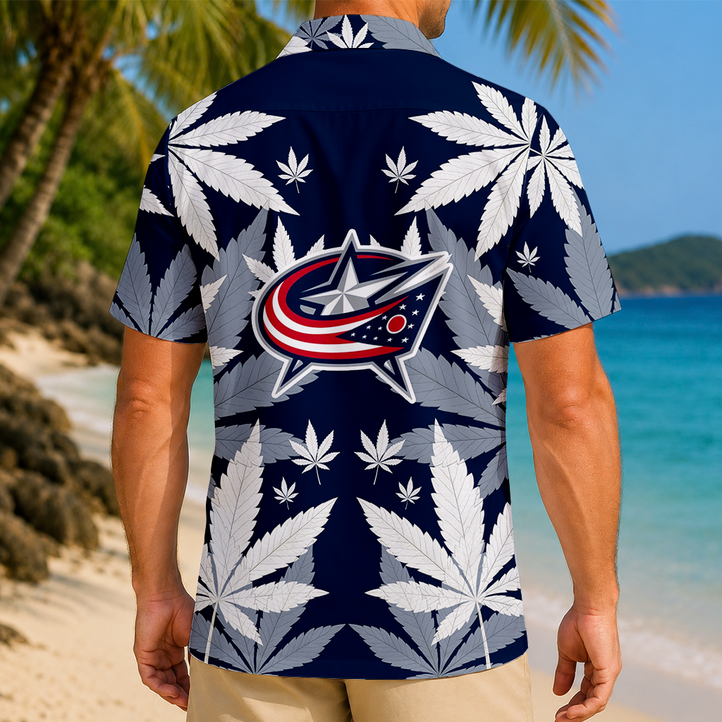 LIMITED EDITION - NEW CUSTOMIZED NHL18 CBJ COLUMBUS BLUE JACKETS UNISEX HAWAIIAN SHIRT