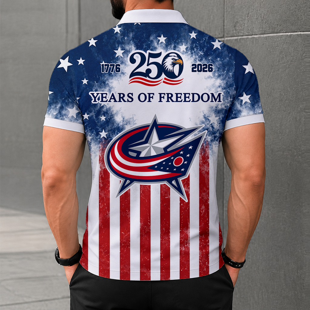 LIMITED EDITION - NEW CUSTOMIZED NHL18 CBJ COLUMBUS BLUE JACKETS POLO SHIRT, ZIP POLO SHIRT & T-SHIRTS