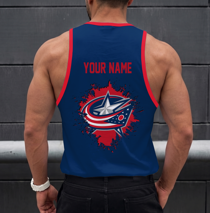 LIMITED EDITION - NEW CUSTOMIZED NHL18 CBJ COLUMBUS BLUE JACKETS UNISEX TANK TOP
