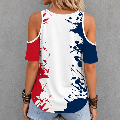 [SUPER SALE] NEW CUSTOMIZED NHL18 CBJ COLUMBUS BLUE JACKETS CRISS CROSS V-NECK TOP