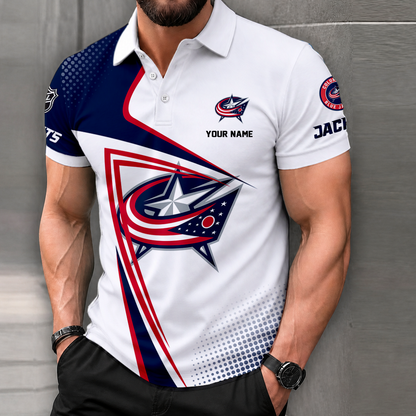 FINAL SALE - NEW CUSTOMIZED NHL18 CBJ COLUMBUS BLUE JACKETS POLO SHIRT, ZIP POLO SHIRT, T-SHIRTS, HOODIE, ZIP HOODIE & SWEATSHIRT