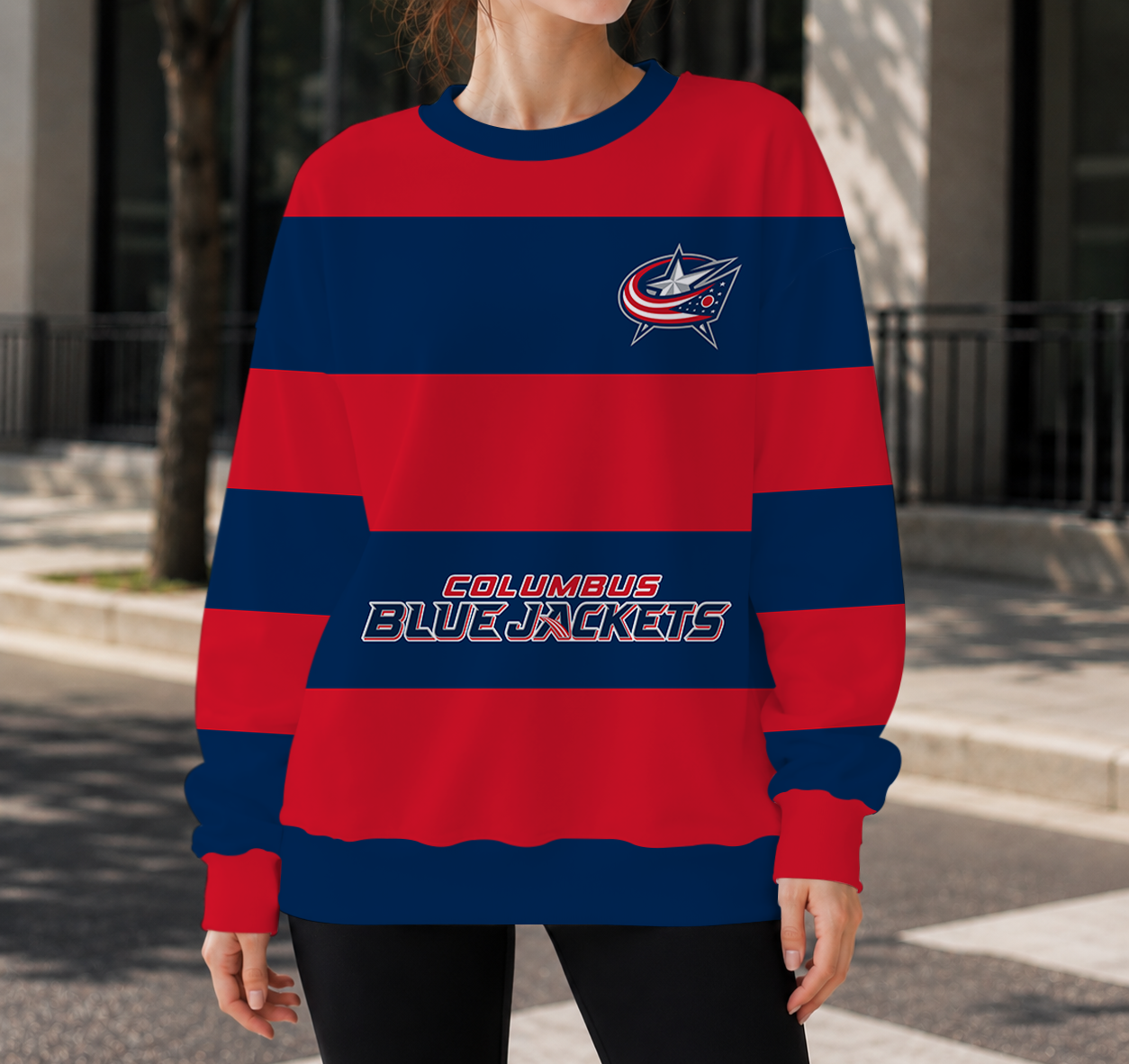 SPECIAL EDITION - NEW CUSTOMIZED NHL18 CBJ COLUMBUS BLUE JACKETS UNISEX SWEATSHIRT