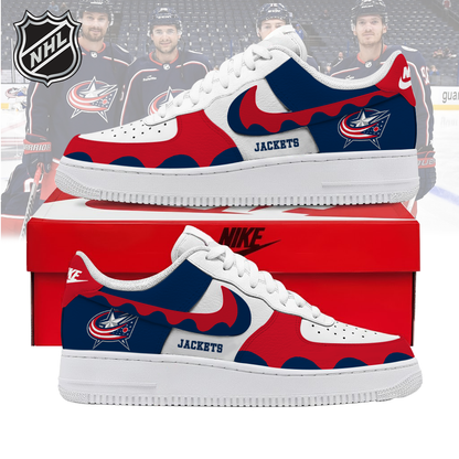 VIRAL EDITION - NEW CUSTOMIZED NHL18 CBJ COLUMBUS BLUE JACKETS AF1 SHOES