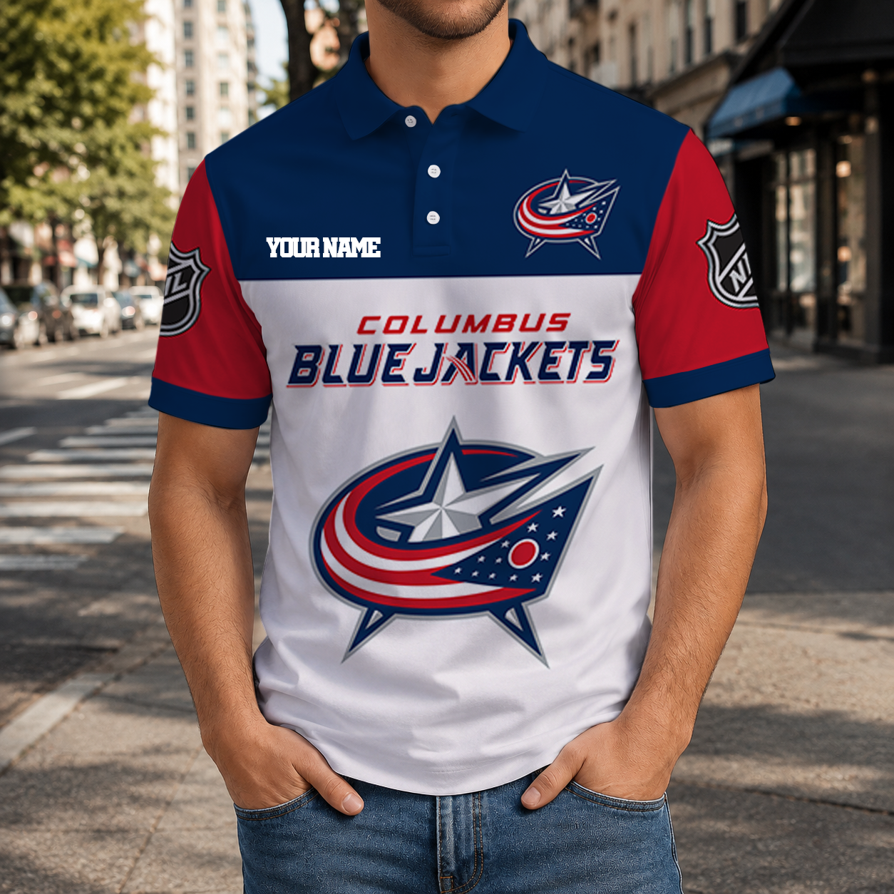 EXCLUSIVE EDITION - NEW CUSTOMIZED NHL18 CBJ COLUMBUS BLUE JACKETS T-SHIRT, POLO SHIRT, ZIP POLO SHIRT, SWEATSHIRT, HOODIE & ZIP HOODIE