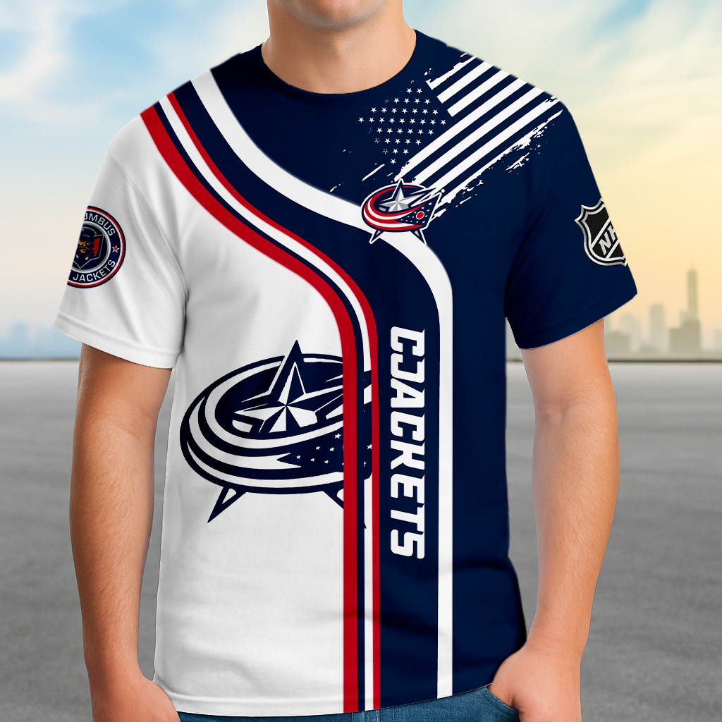ELITE EDITION - NEW CUSTOMIZED NHL18 CBJ COLUMBUS BLUE JACKETS POLO SHIRT, ZIP POLO SHIRT & T-SHIRTS