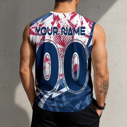 LIMITED EDITION - NEW CUSTOMIZED NHL18 CBJ COLUMBUS BLUE JACKETS TANK TOP & GYM SHIRT