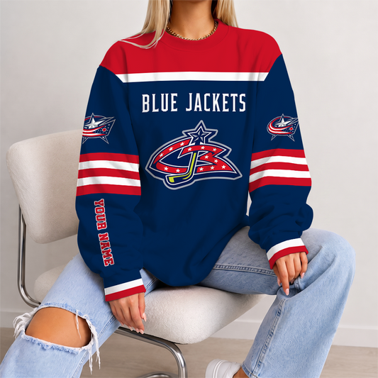 [SUPER SALE] NEW CUSTOMIZED NHL18 CBJ COLUMBUS KHAKI JACKETS UNISEX SWEATSHIRT