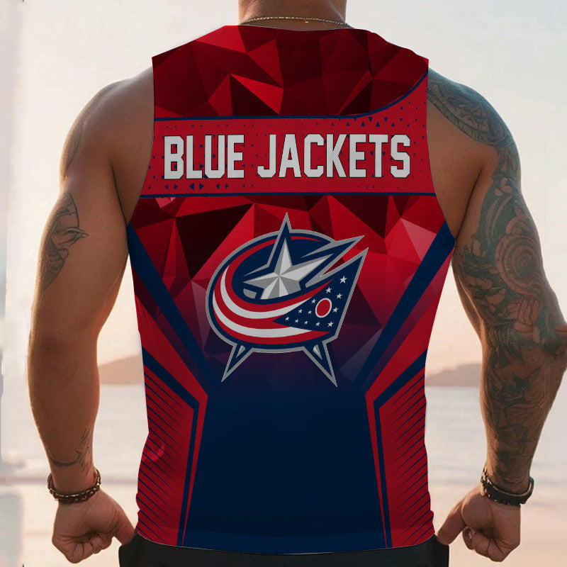 [SUPER SALE] NEW CUSTOMIZED NHL18 CBJ COLUMBUS BLUE JACKETS UNISEX TANK TOP