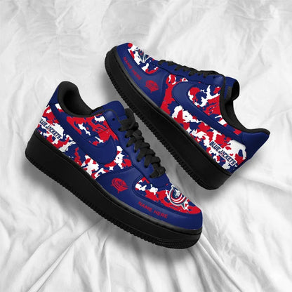 [SUPER SALE] NEW CUSTOMIZED NHL18 CBJ COLUMBUS BLUE JACKETS AF1 SHOES