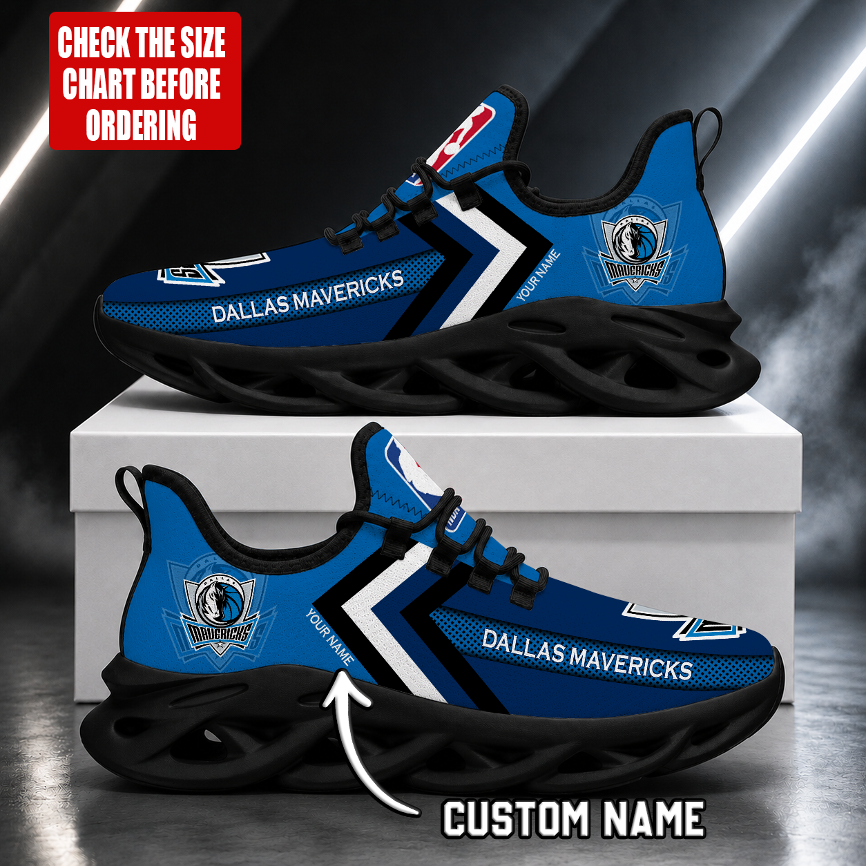 FINAL SALE - NEW CUSTOMIZED NBA18 DMA DALLAS MAVERICKS MAX SOUL SHOES