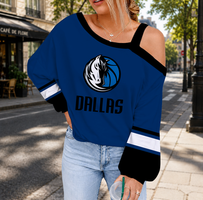 LIMITED EDITION - NEW CUSTOMIZED NBA18 DMA DALLAS MAVERICKS DROP SHOULDER SWEATSHIRT