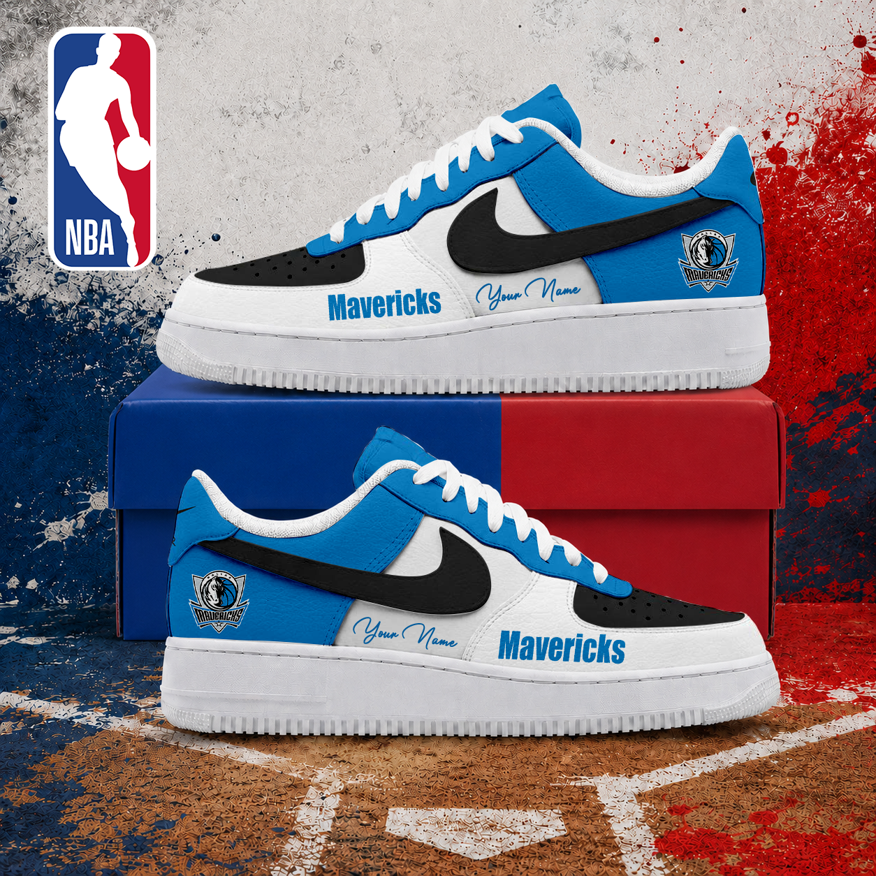 MEGA SALE - NEW CUSTOMIZED NBA18 DMA DALLAS MAVERICKS AF1 SNEAKERS