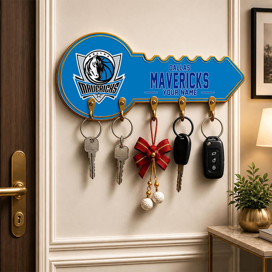 [HOT DEAL] NEW CUSTOMIZED NBA18 DMA DALLAS MAVERICKS WALL KEY HOLDER FOR HOME