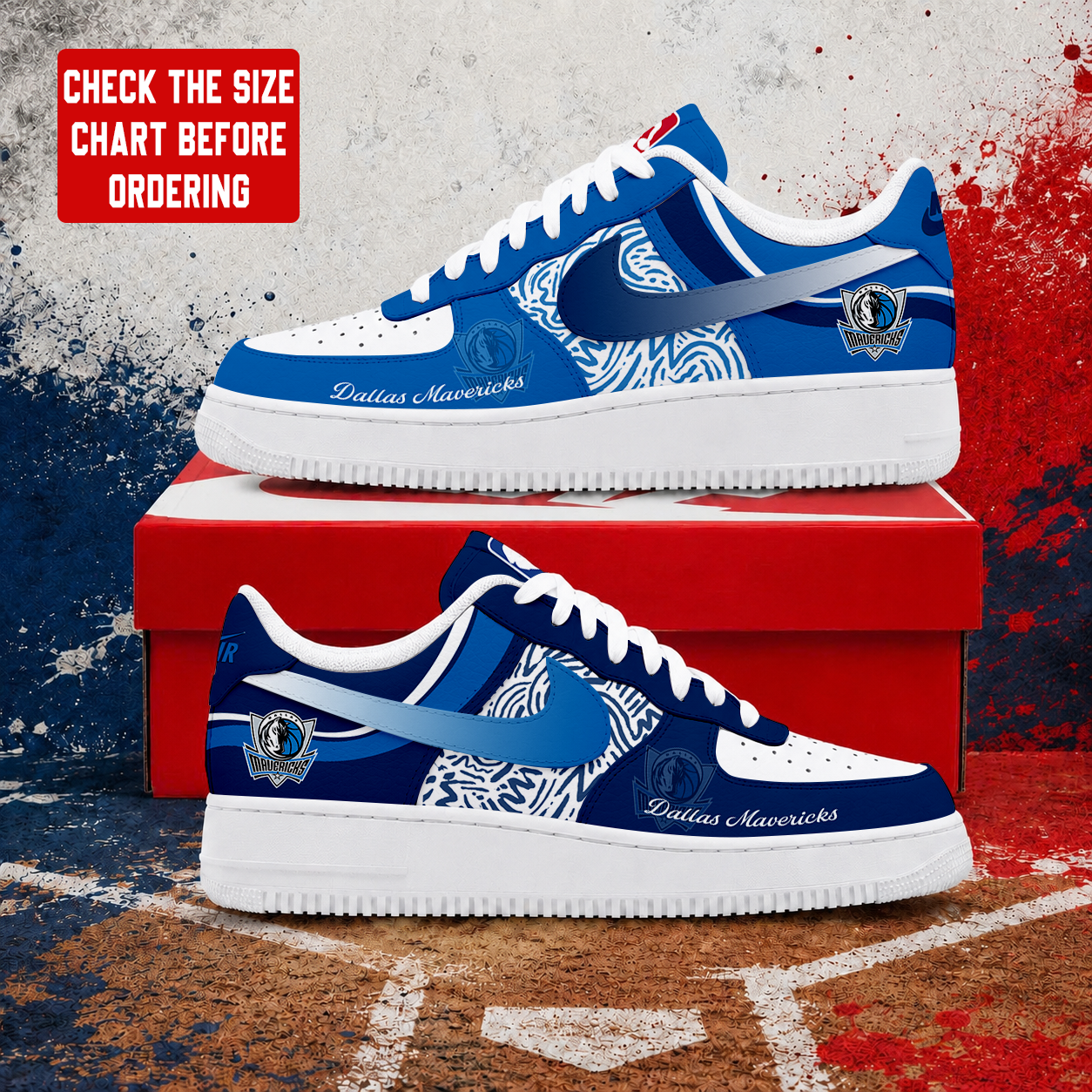 VIRAL EDITION - NEW CUSTOMIZED NBA18 DMA DALLAS MAVERICKS AF1 SNEAKERS