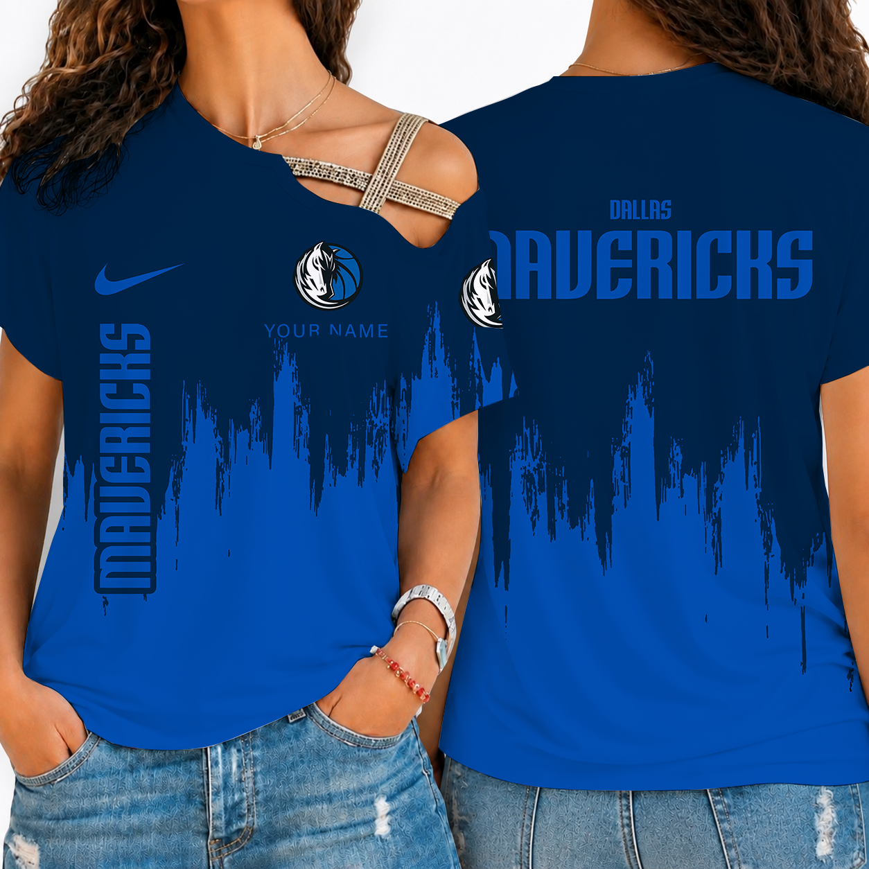 [HOT DEAL] NEW CUSTOMIZED NBA18 DMA DALLAS MAVERICKS SHOULDER SHIRT