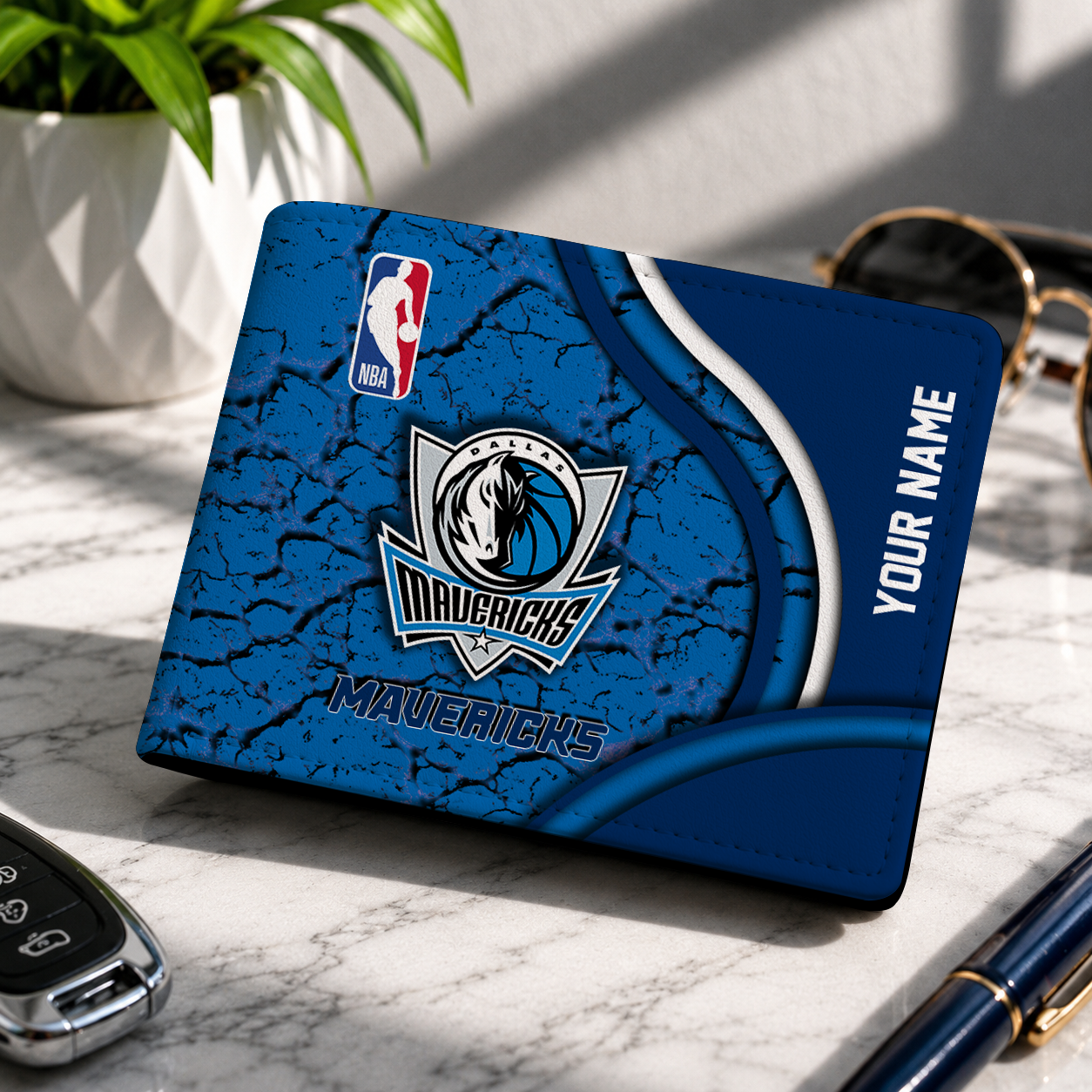 VIRAL EDITION - NEW CUSTOMIZED NBA18 DMA DALLAS MAVERICKS LEATHER WALLET