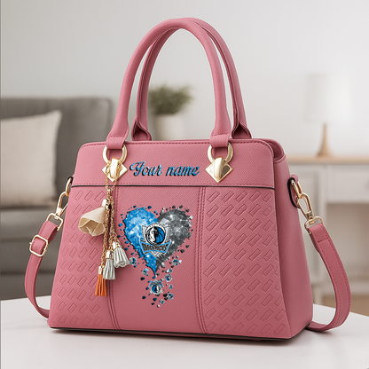 LIMITED EDITION - NEW CUSTOMIZED NBA18 DMA DALLAS MAVERICKS ZIP HANDBAG MULTICOLOR