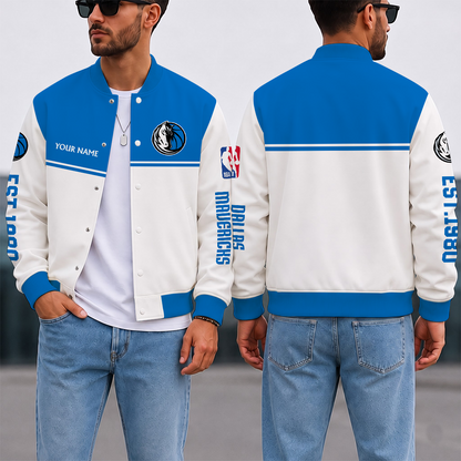 LIMITED EDITION - NEW CUSTOMIZED NBA18 DMA DALLAS MAVERICKS BASEBALL JACKET, SATIN VARSITY JACKET