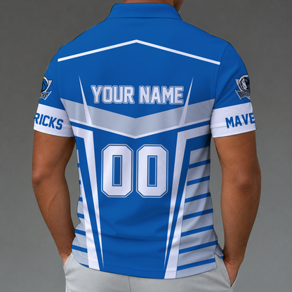[HOT DEAL] NEW CUSTOMIZED NBA18 DMA DALLAS MAVERICKS ZIP POLO SHIRT