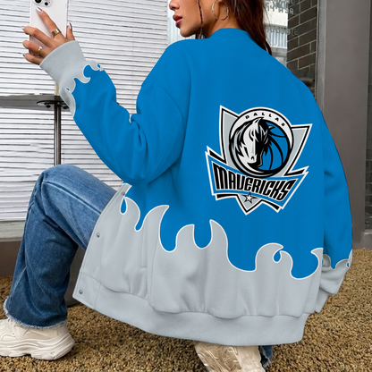 LIMITED EDITION - NEW CUSTOMIZED NBA18 DMA DALLAS MAVERICKS BASEBALL JACKET, SATIN VARSITY JACKET