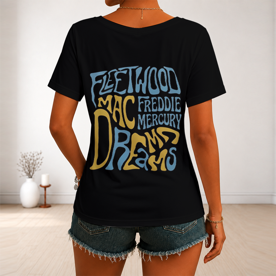 [FAN EXCLUSIVE] NEW CUSTOMIZED FREDDIE MERCURY V-NECK FEMALE SHIRT