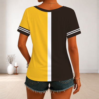 LIMITED EDITION - NEW CUSTOMIZED MLB18 SDP SAN DIEGO PADRES V-NECK FEMALE SHIRT