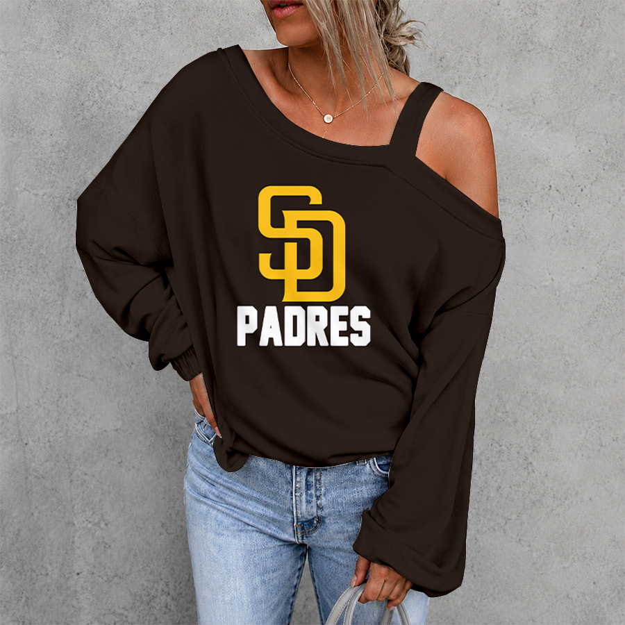 [FLASH SALE] NEW CUSTOMIZED MLB18 SDP SAN DIEGO PADRES DROP SHOULDER SWEATSHIRT