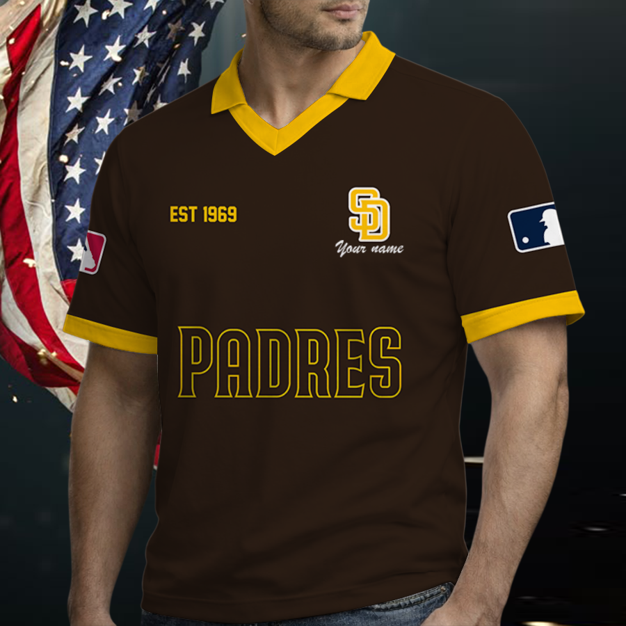 [FLASH SALE] NEW CUSTOMIZED MLB18 SDP SAN DIEGO PADRES POLO SHIRT
