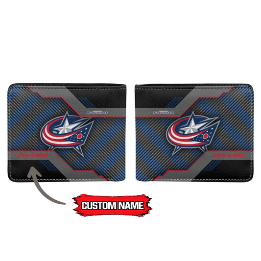 VIRAL EDITION - NEW CUSTOMIZED NHL18 CBJ COLUMBUS BLUE JACKETS LEATHER WALLET