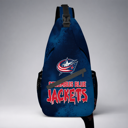 [SUPER SALE] NEW CUSTOMIZED NHL18 CBJ COLUMBUS BLUE JACKETS SLING BAG