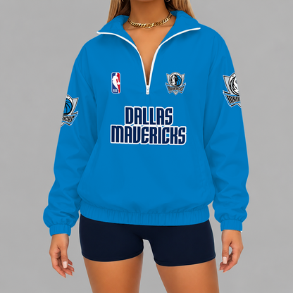 [HOT DEAL] NEW CUSTOMIZED NBA18 DMA DALLAS MAVERICKS V-NECK ZIPPER SWEATSHIRT JACKET