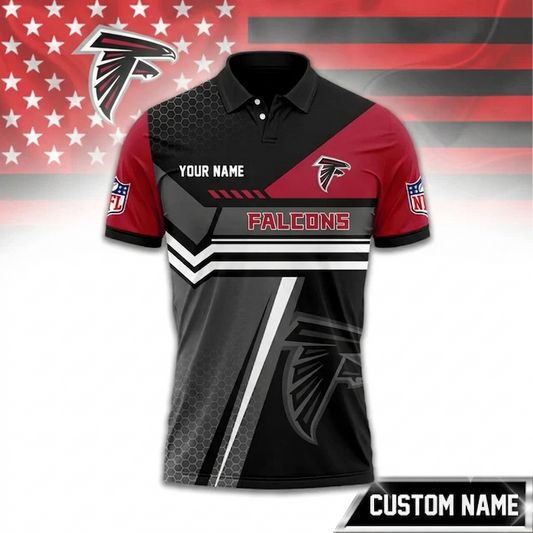 SPECIAL EDITION - NEW CUSTOMIZED NFL18 ATF ATLANTA FALCONS POLO SHIRT, ZIP POLO SHIRT & T-SHIRTS