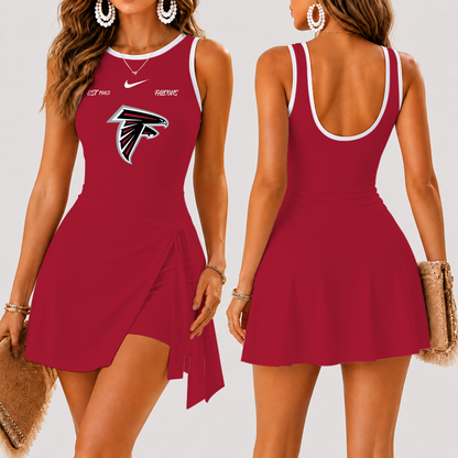 [SPECIAL OFFER] NEW CUSTOMIZED NFL18 ATF ATLANTA FALCONS WOMEN'S SUMMER SKORT DRESS