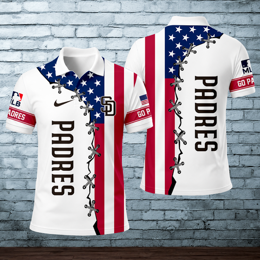 LIMITED EDITION - NEW CUSTOMIZED MLB18 SDP SAN DIEGO PADRES POLO SHIRT