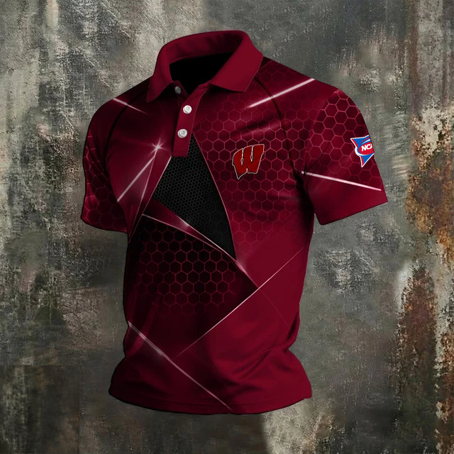 VIRAL EDITION - NEW CUSTOMIZED NCAA FBS18 WSB WISCONSIN BADGERS POLO SHIRT, ZIP POLO SHIRT & T-SHIRTS