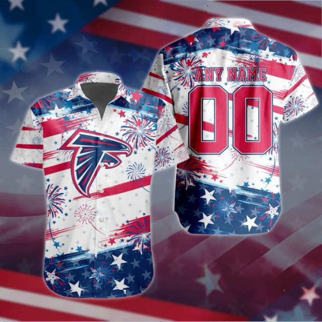 VIRAL EDITION - NEW CUSTOMIZED NFL18 ATF ATLANTA FALCONS PATRIOTIC USA HAWAIIAN SHIRT
