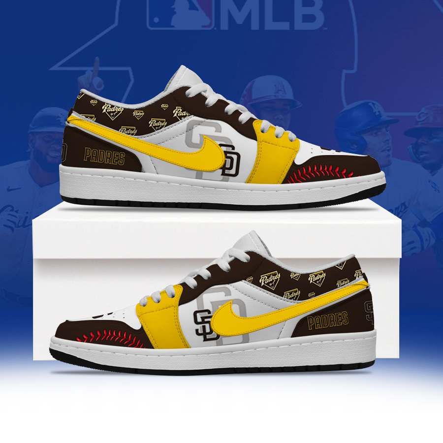 LIMITED EDITION - NEW CUSTOMIZED MLB18 SDP SAN DIEGO PADRES AIR JORDAN LOW SHOES
