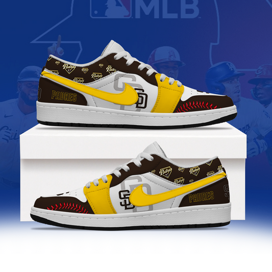 LIMITED EDITION - NEW CUSTOMIZED MLB18 SDP SAN DIEGO PADRES AIR JORDAN LOW SHOES