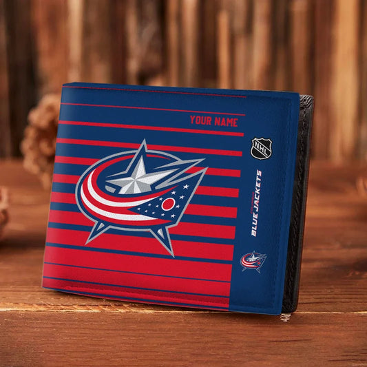 VIRAL EDITION - NEW CUSTOMIZED NHL18 CBJ COLUMBUS BLUE JACKETS LEATHER WALLET