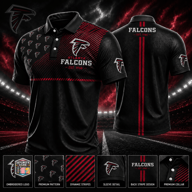 VIRAL EDITION - NEW CUSTOMIZED NFL18 ATF ATLANTA FALCONS POLO SHIRT, ZIP POLO SHIRT & T-SHIRTS