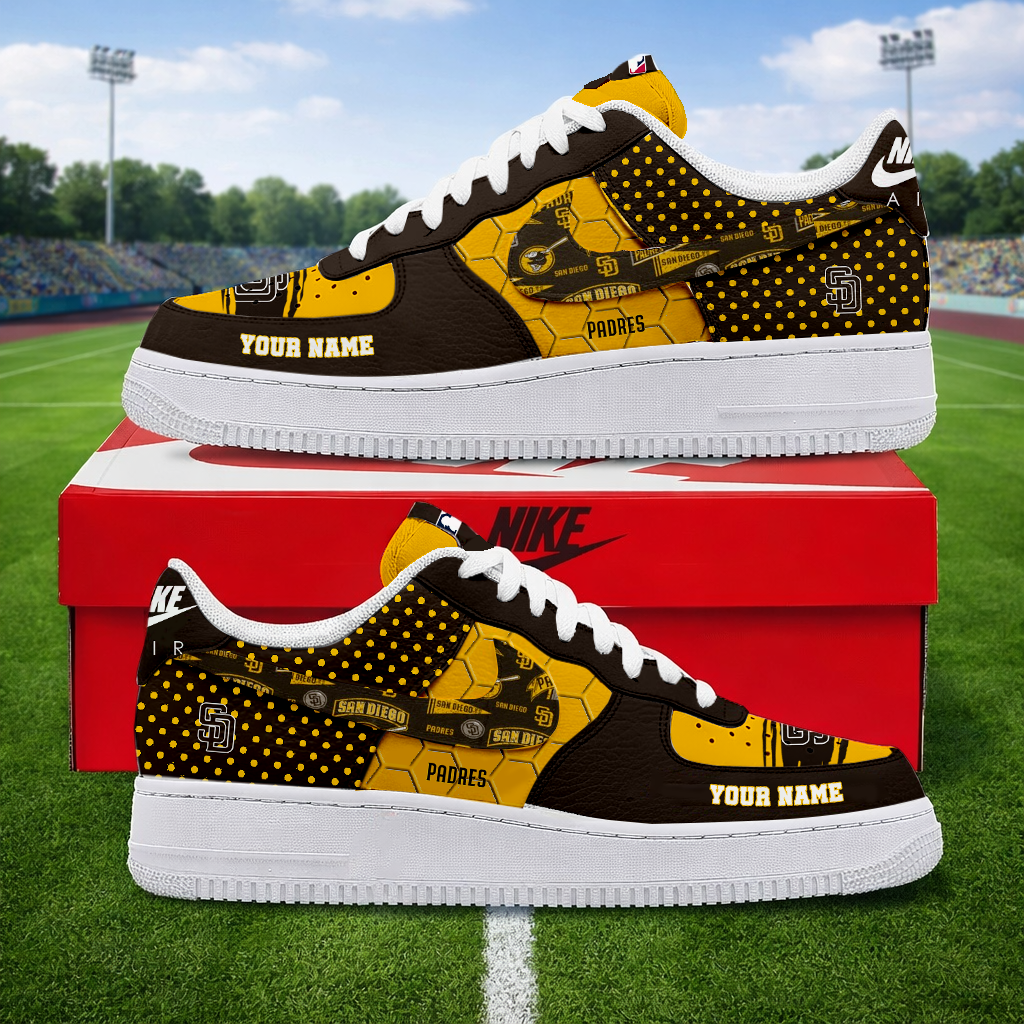 LIMITED EDITION - NEW CUSTOMIZED MLB18 SDP SAN DIEGO PADRES AF1 SNEAKERS