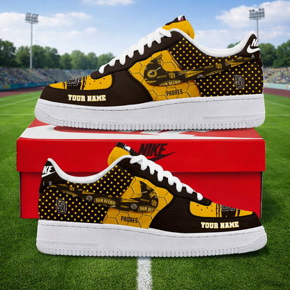 LIMITED EDITION - NEW CUSTOMIZED MLB18 SDP SAN DIEGO PADRES AF1 SNEAKERS