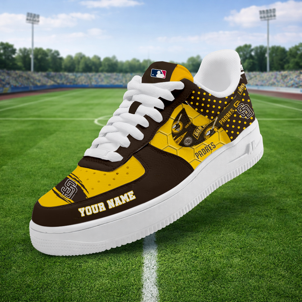 LIMITED EDITION - NEW CUSTOMIZED MLB18 SDP SAN DIEGO PADRES AF1 SNEAKERS